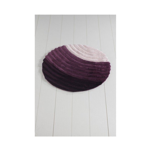 Fialová koupelnová předložka Well Cap, ⌀ 90 cm