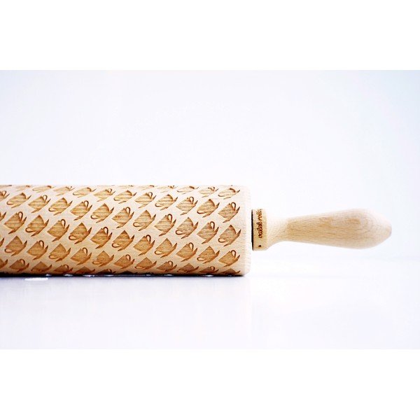 Dřevěný embosovaný váleček na těsto Valek Tea Cups-image-2