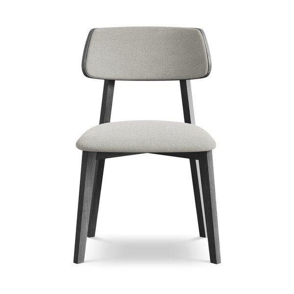 Světle šedá jídelní židle z masivního dřeva Niu – Makamii-image-1