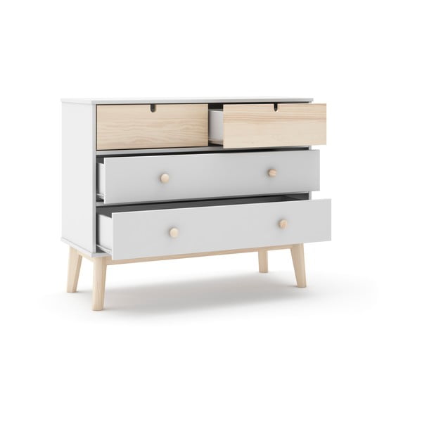 Bílá nízká dětská komoda 100x81 cm Estefania – Marckeric-image-4