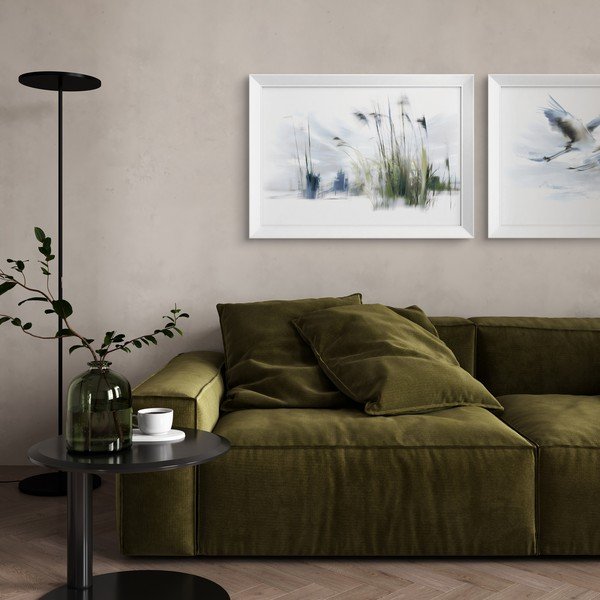 Tištěný obraz s rámem 56x75 cm Blue Grasses – Styler-image-1
