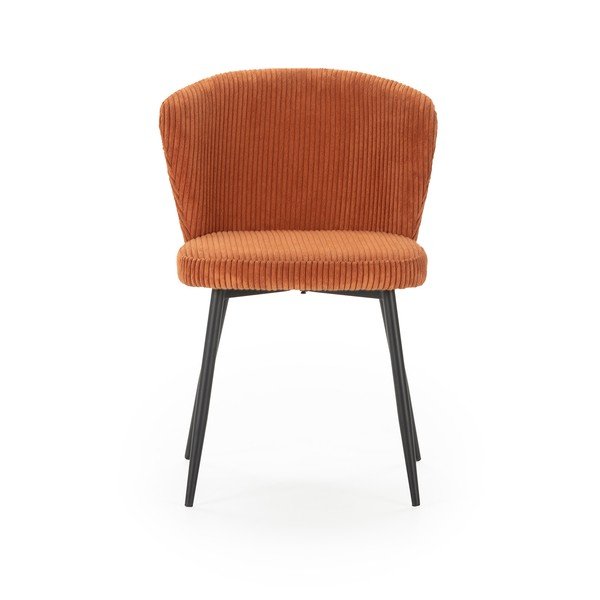 Oranžové manšestrové jídelní židle v sadě 4 ks Megan – Marckeric-image-2