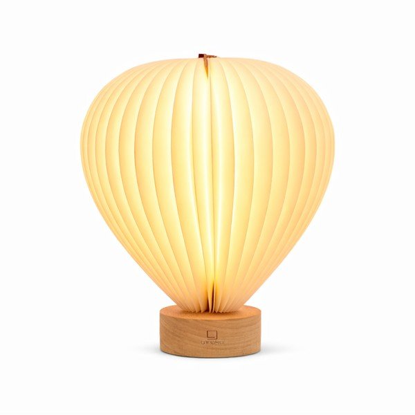 Bílá LED stmívatelná stolní lampa s papírovým stínidlem (výška 20 cm) Aeris – Gingko