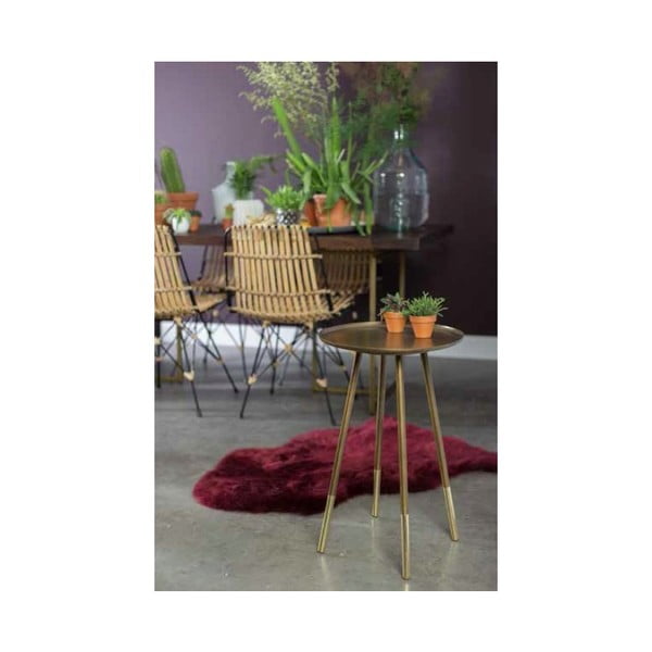 Mosazný odkládací stolek Dutchbone Eliot, ⌀ 37 cm-image-1