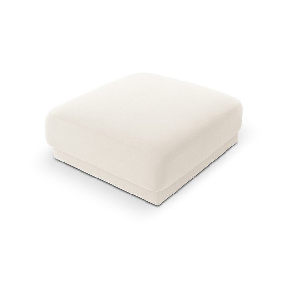 Bílý sametový taburet Miley  – Micadoni Home-image-4