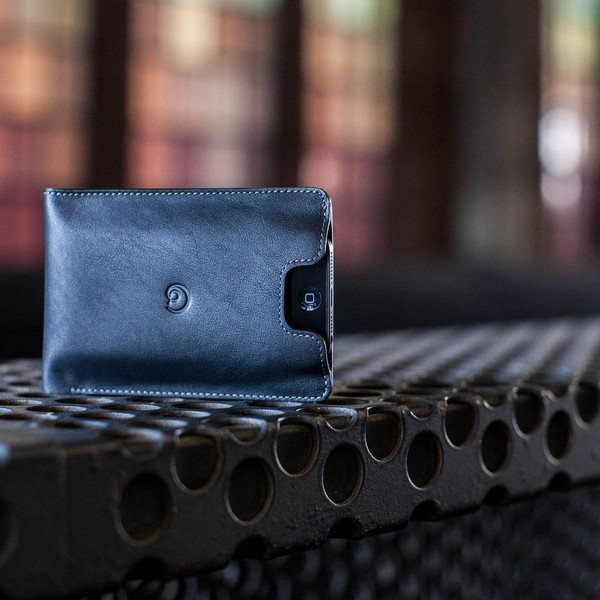 Danny P. kožená peněženka s kapsou na iPhone 5S Black-image-1