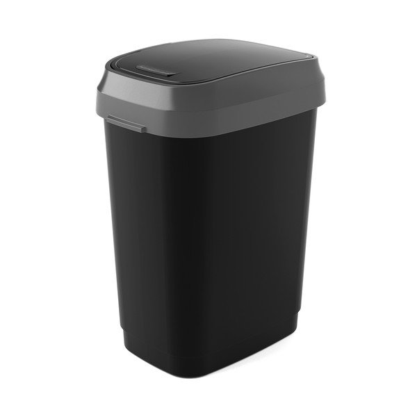 Černý odpadkový koš 25 l Dual Swing Bin M – KIS