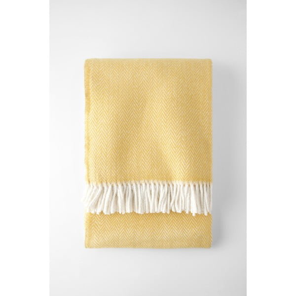 Medově žlutý pléd s podílem bavlny Euromant Skyline, 140 x 180 cm