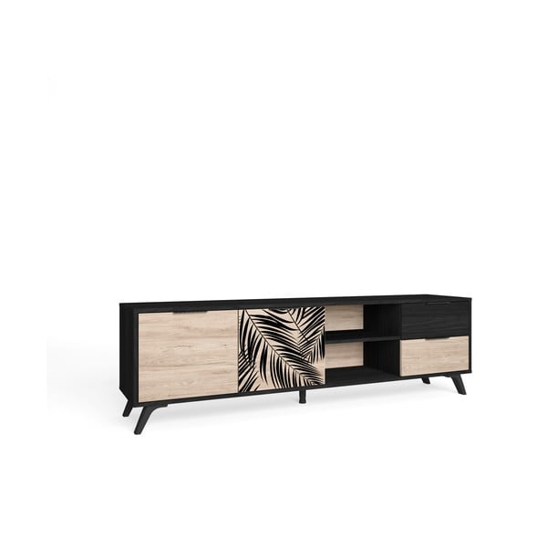 Černý TV stolek v dekoru dubu 181x53 cm Palmera - Marckeric-image-2