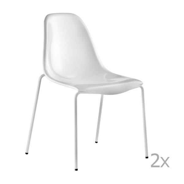 Sada 2 bílých  jídelních židlí Pedrali Dream