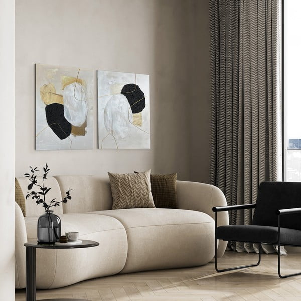 Obrazy s ručně malovanými prvky v sadě 2 ks 50x70 cm Crystal – Styler-image-1