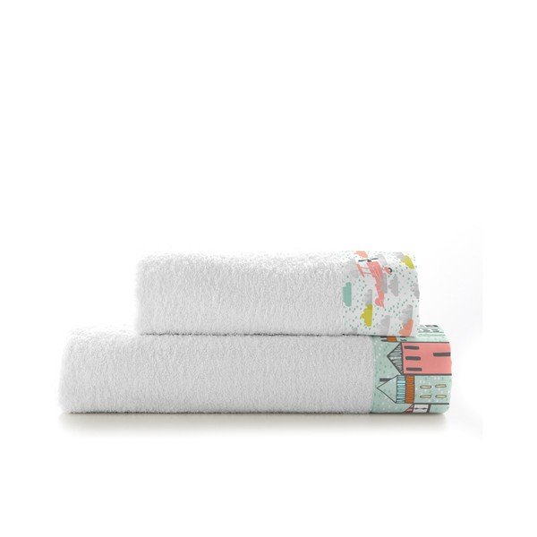 Set 2 osušek Moshi Moshi Little Village, 50x100 a 70x140 cm-image-2