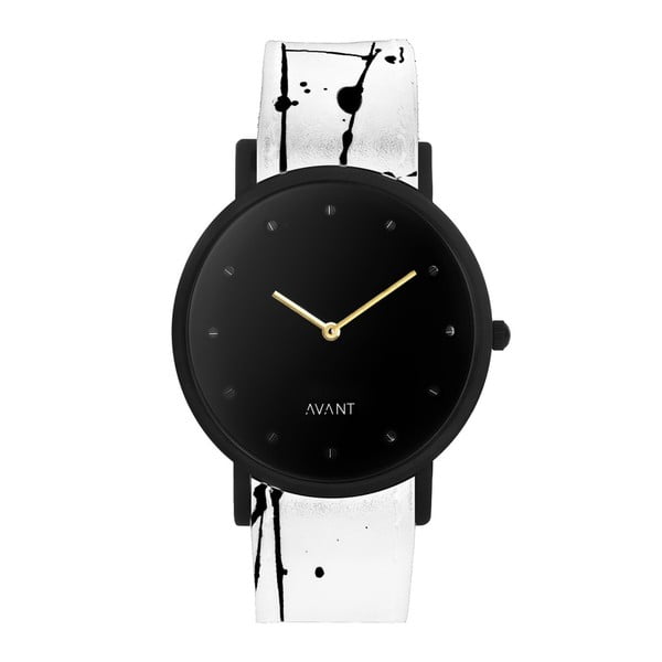 Černé unisex hodinky s bíločerným řemínkem South Lane Stockholm Avant Pure 