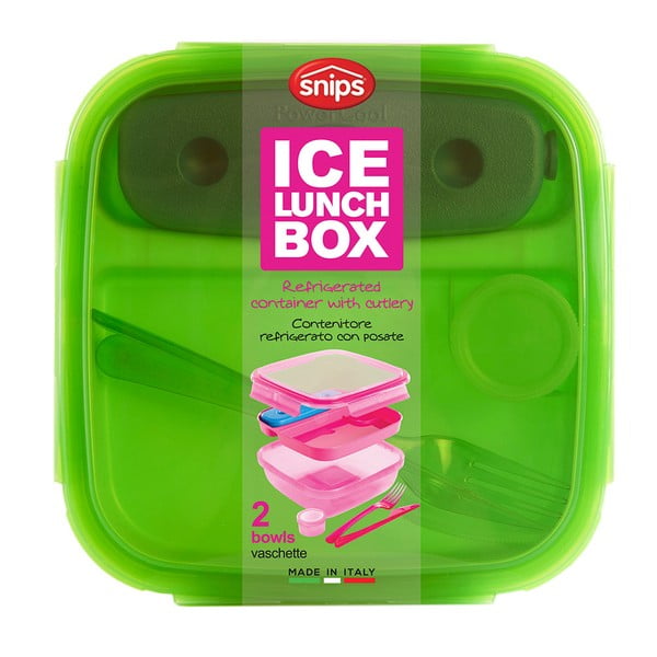 Zelený obědový box s příborem a chladičem Snips Lunch, 1,5 l-image-3