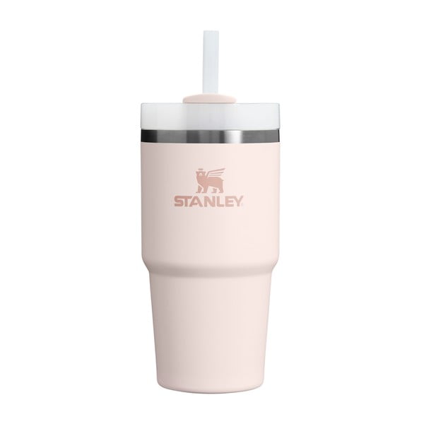 Světle růžová termoska s brčkem z nerezové oceli 600 ml Quencher H2.0 FlowState Tumbler Rose Quartz – Stanley