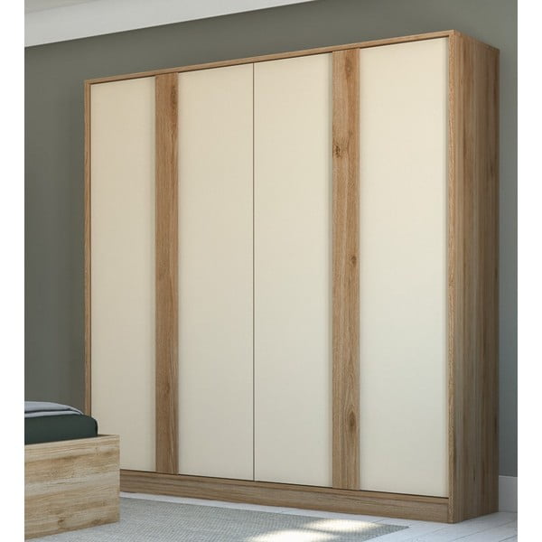 Šatní skříň v dekoru dubu v krémovo-přírodní barvě 180x197,5x53 cm Dennis – Marckeric-image-1