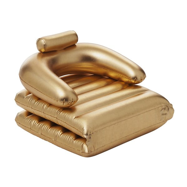 Polohovatelné nafukovací křeslo / lehátko ve zlaté barvě Sunvibes Dorée