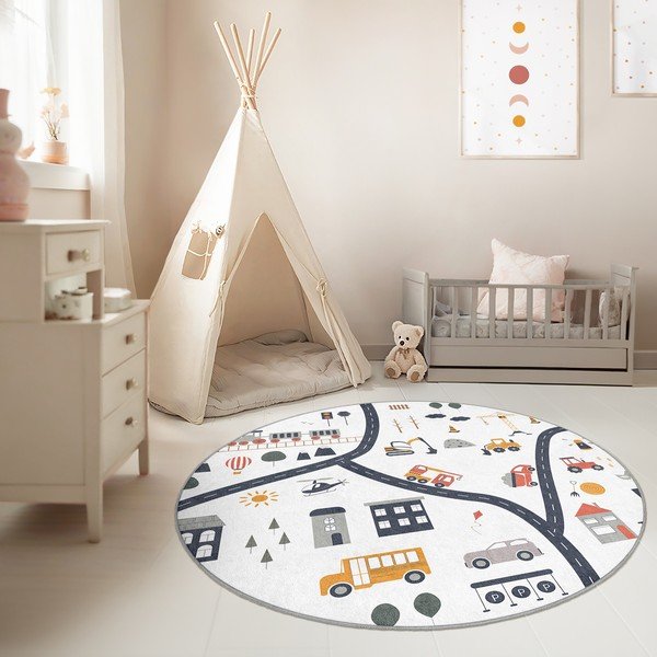 Pratelný dětský hrací koberec ø120 cm World Around Me – Mila Home-image-1