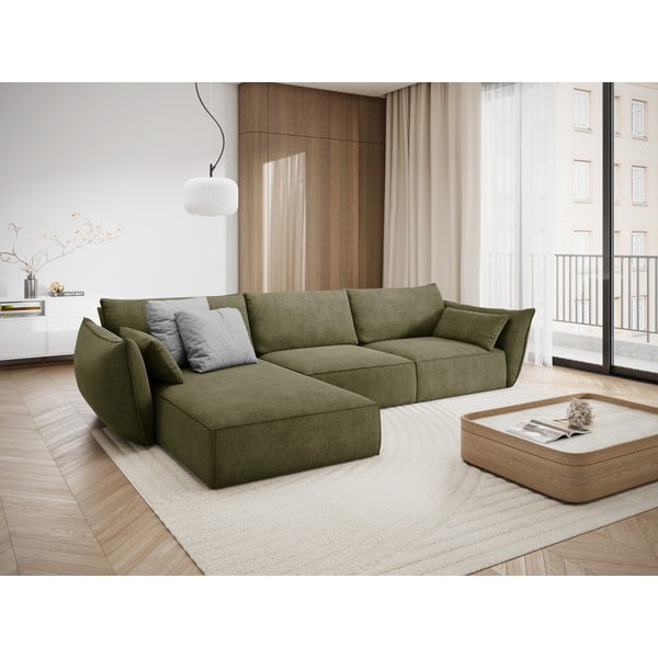 Zelená rohová pohovka (levý roh) Vanda – Mazzini Sofas-image-1