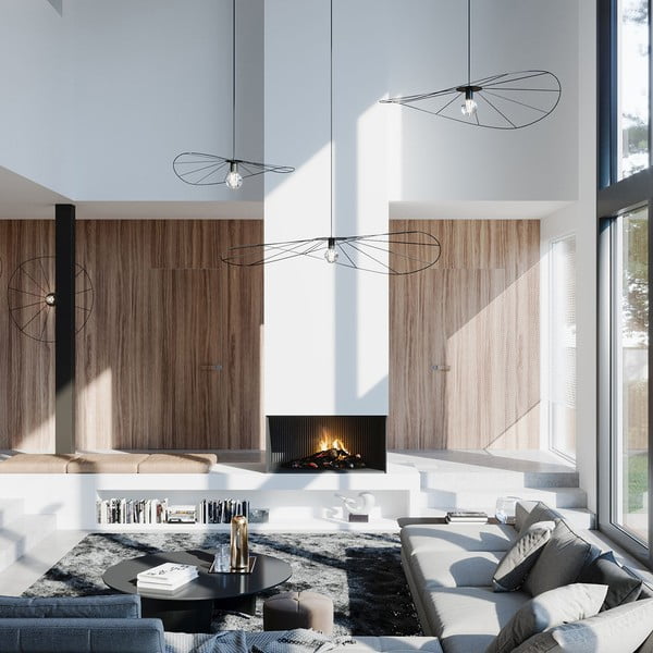 Černé závěsné svítidlo ø 110 cm Elliot – Sollux-image-1