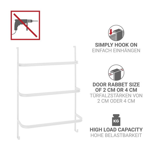 Matně bílý závěsný ocelový držák na ručníky Irpinia – Wenko-image-4