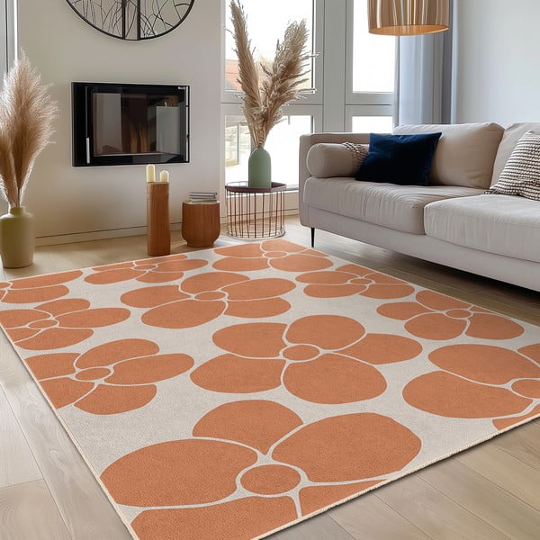Oranžový pratelný koberec 80x150 cm Orange Meadow – Mila Home-image-3