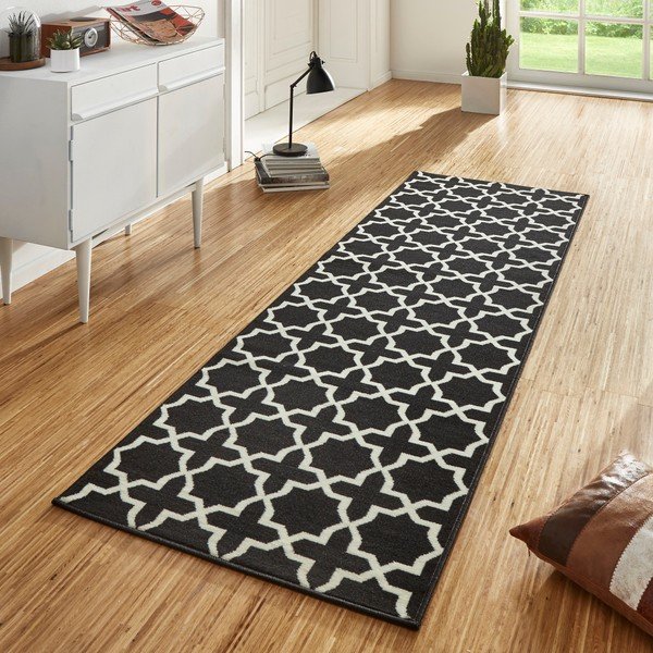 Černo-bílý běhoun Hanse Home Basic Glam, 80 x 350 cm-image-1