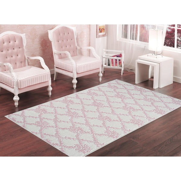 Pudrově růžový odolný koberec Vitaus Scarlett, 100 x 150 cm 