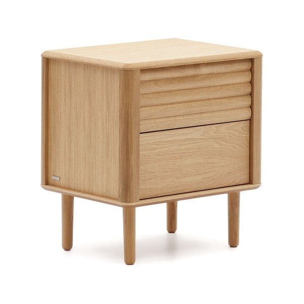 Noční stolek v dekoru dubu v přírodní barvě Lenon – Kave Home-image-2