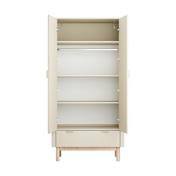 Krémová dětská šatní skříň 100x52 cm Miloo – Pinio-image-3