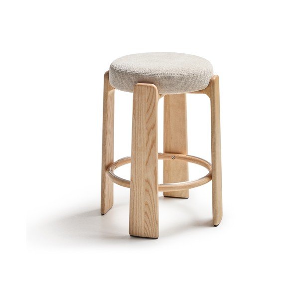 Béžová/ve světle přírodní barvě barová stolička z jasanového dřeva (výška sedáku 65 cm) Granite – Kave Home