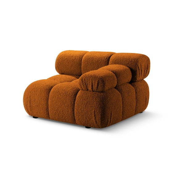 Oranžový modul pohovky z textilie bouclé (pravý roh) Bellis – Micadoni Home-image-4