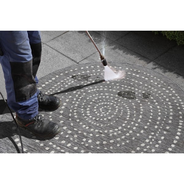 Šedý venkovní koberec NORTHRUGS Bali, ⌀ 200 cm-image-1