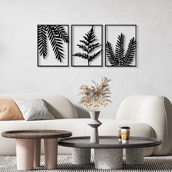 Kovové nástěnné dekorace v sadě 3 ks 118x50 cm Yakomo – Wallity-image-1