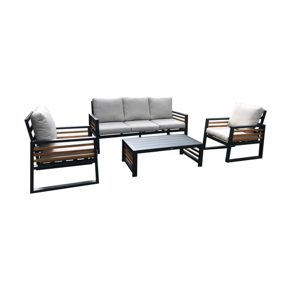 Šedý hliníkový zahradní lounge set pro 5 Colmar – Rojaplast-image-1