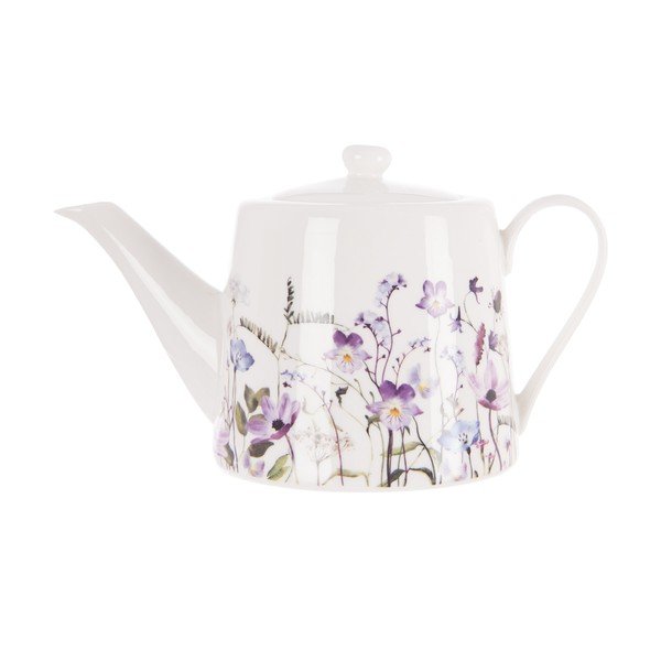 Bílá/fialová porcelánová konvice na čaj 1 l Louka – Orion-image-3