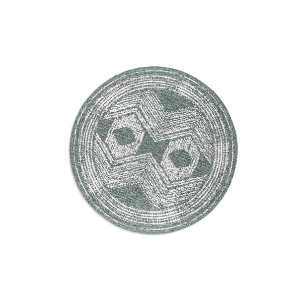 Krémovo-zelený kulatý venkovní koberec ø 140 cm Gemini – Elle Decoration-image-2