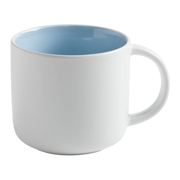 Bílý porcelánový hrnek s modrým vnitřkem Maxwell & Williams Tint, 440 ml