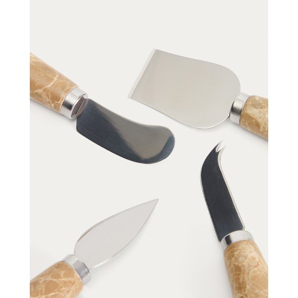 Nože v sadě 4 ks na sýr z nerezové oceli Adoma – Kave Home-image-2