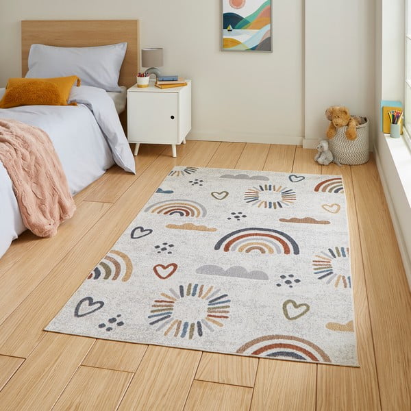 Krémový dětský koberec 80x150 cm Vida Kids Rainbow – Think Rugs-image-1