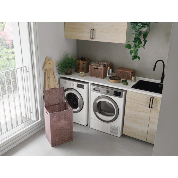 Starorůžový úložný box s víkem z recyklovaného plastu 28x28x28 cm Kaya Cube – Curver-image-3