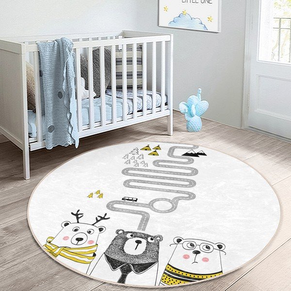 Bílý dětský koberec ø 100 cm Comfort – Mila Home-image-2