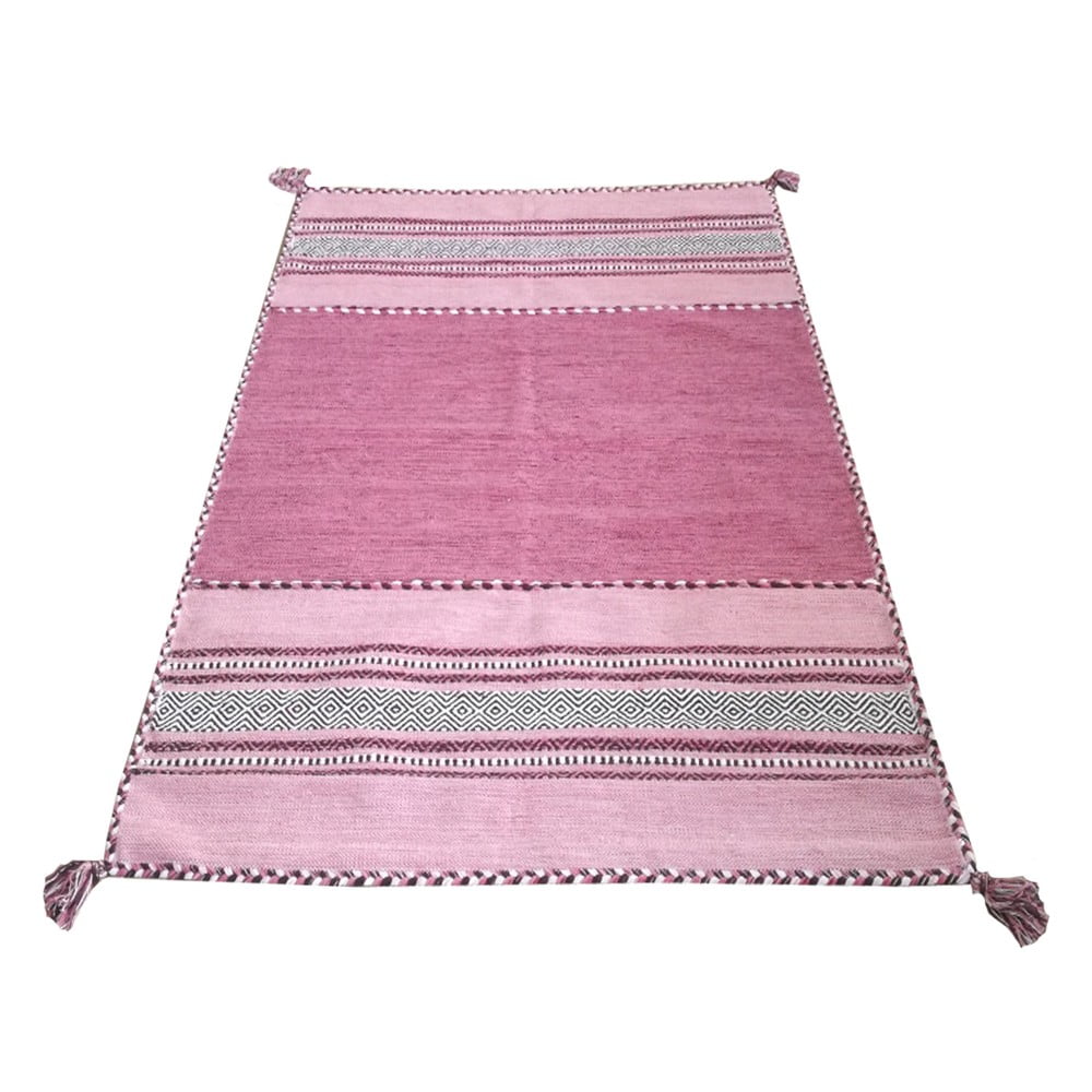 Růžový bavlněný koberec Webtappeti Antique Kilim, 160 x 230 cm