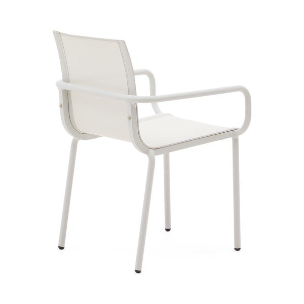 Bílá kovová zahradní židle Galdana – Kave Home-image-3