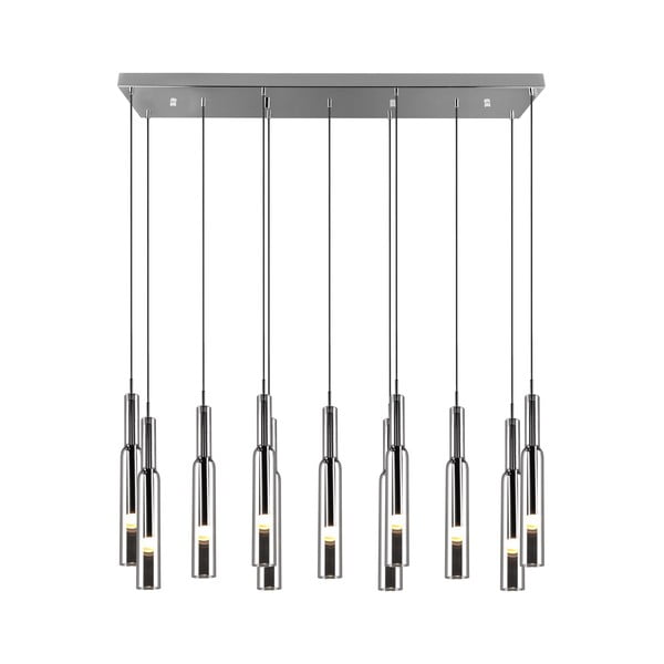 LED závěsné svítidlo se skleněným stínidlem ve stříbrné barvě Lucent – Trio Select