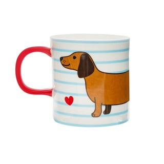 Modro-hnědý porcelánový hrnek 300 ml Sausage Dog – Sass & Belle