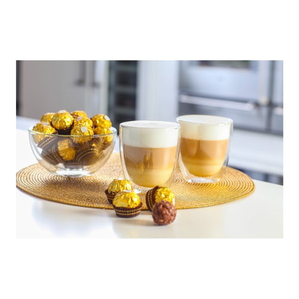 Dvoustěnné/na latte skleněné hrnky v sadě 2 ks 320 ml Amo – Vialli Design-image-1