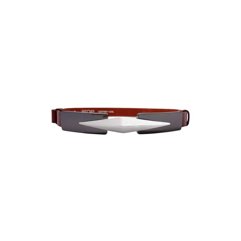Nastavitelný kožený pásek Royc červenohnědý, 66 až 100 cm