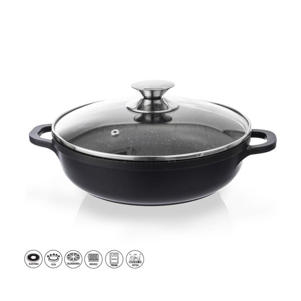 Kastrol s nepřilnavým povrchem Pfluon Granit se skleněnou poklicí Orion Grande, ⌀ 28 cm-image-2
