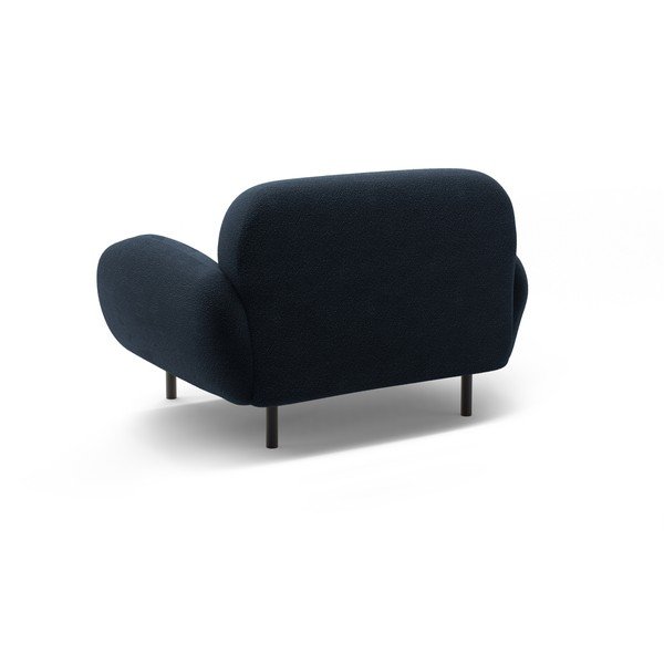 Tmavě modré křeslo z textilie bouclé Poppy – Micadoni -image-2